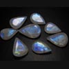 100 cts Mix Huge Size - 13x19 - 17x26 mm - Gorgeous Rainbow MOONSTONE - Faceted Tear Drops Cabochon sparkle Nice Flashy fire - 8 pcs